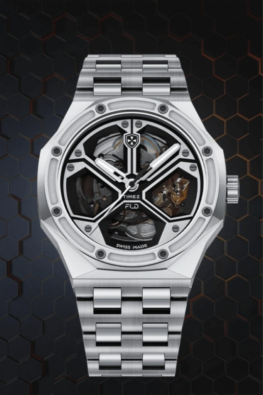 Blackout Concept,ETERNAL 41mm,41mm,Stainless Steel,Skeleton,Silver,Automatic,42hours,Sapphire,FLD,FLD-Swiss Made