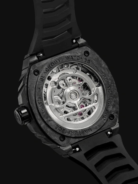 Blackout Concept,XPE 42.50mm,42.50mm,Forged Carbon,Black,Automatic,Tourbillon,Sapphire,Crystal Glass,XPE Tourbillon Black Red