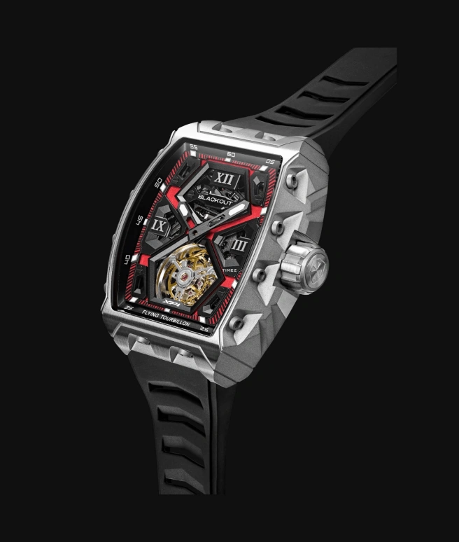 Blackout Concept,XP1 44x52mm,44x52mm,Titanium,Black,Red,Handwound,Tourbillon,Sapphire,Ti Red
