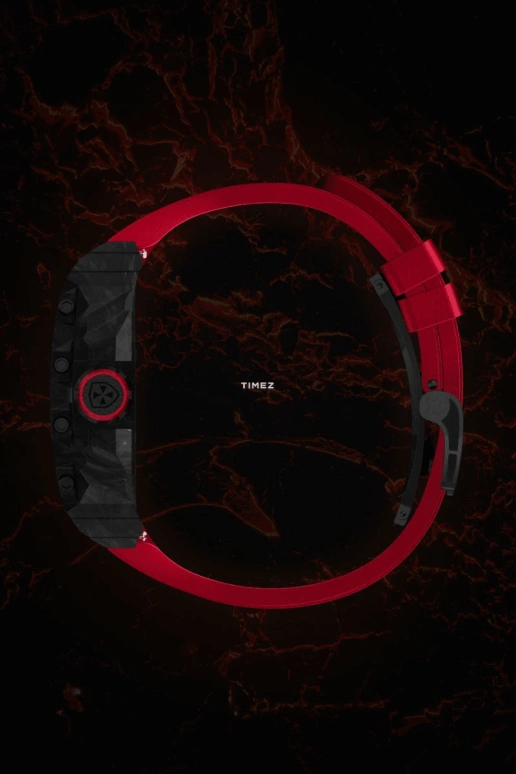 Blackout Concept,XP1 44x52mm,44x52mm,Forged Carbon,Black,Red,Skeleton,Handwound,Tourbillon,Sapphire,Tourbillon-Volcano