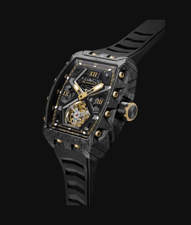 Blackout Concept,XP1 44x52mm,44x52mm,Forged Carbon,Black,Yellow Tan,Handwound,Tourbillon,Sapphire,Tourbillon LT Gold