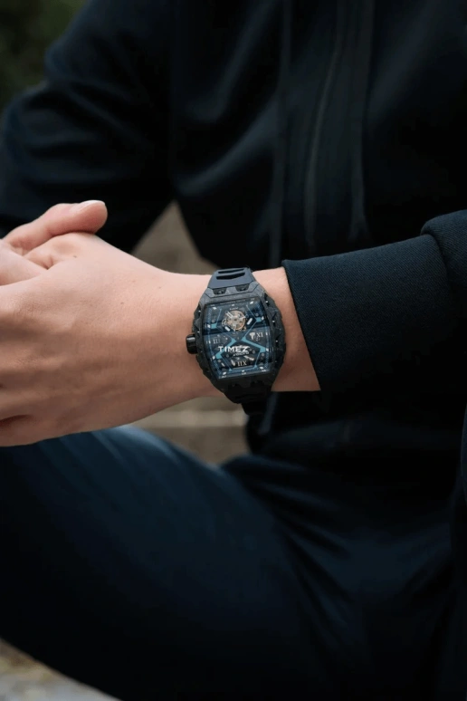 Blackout Concept,XP1 44x52mm,44x52mm,Forged Carbon,Black,Blue,Skeleton,Handwound,Tourbillon,Sapphire,Tourbillon LT Frozen Blue