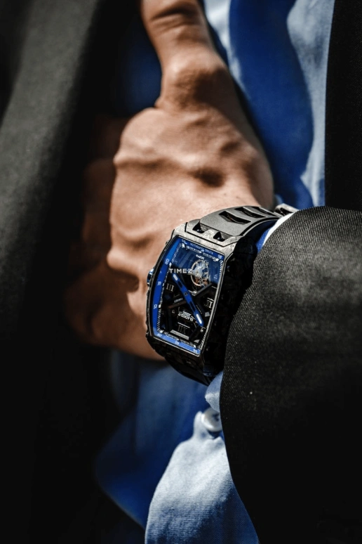 Blackout Concept,XP1 44x52mm,44x52mm,Forged Carbon,Black,Skeleton,Handwound,Tourbillon,Sapphire,Tourbillon LT Blue