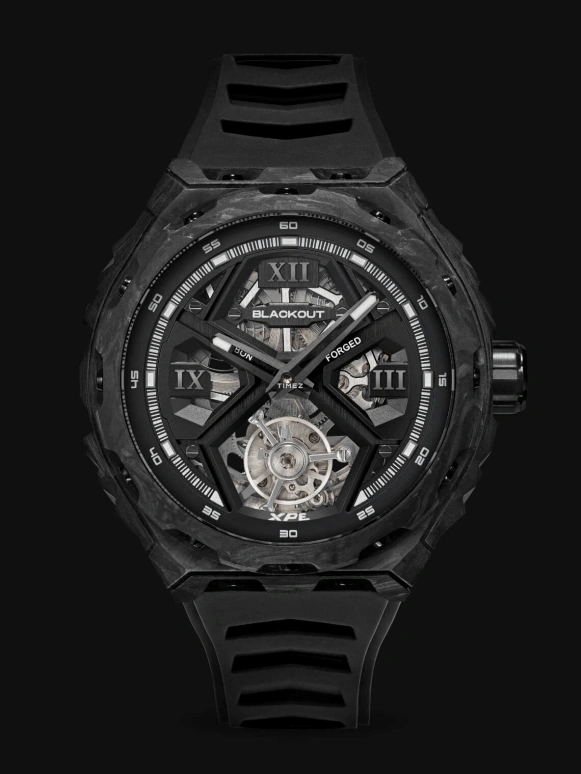Blackout Concept,XPE 42.50mm,42.50mm,Forged Carbon,Black,Automatic,Tourbillon,Sapphire,Crystal Glass,XPE Tourbillon Black