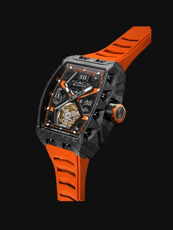 Blackout Concept,XP1 44x52mm,44x52mm,Forged Carbon,Orange,Black,Handwound,Tourbillon,Sapphire,Crystal Glass,Tourbillon Orange Racing