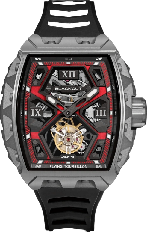 Blackout Concept,XP1 44x52mm,44x52mm,Titanium,Black,Red,Handwound,Tourbillon,Sapphire,Ti Red
