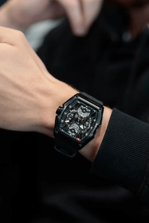 Blackout Concept,P-Series 44x53mm,44x53mm,Stainless Steel,Black,Skeleton,Automatic,42hours,Sapphire,P,P-One Mike James