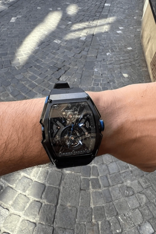 Blackout Concept,P-Series 44x53mm,44x53mm,Stainless Steel,Skeleton,Black,Automatic,42hours,Sapphire,P,P-One B