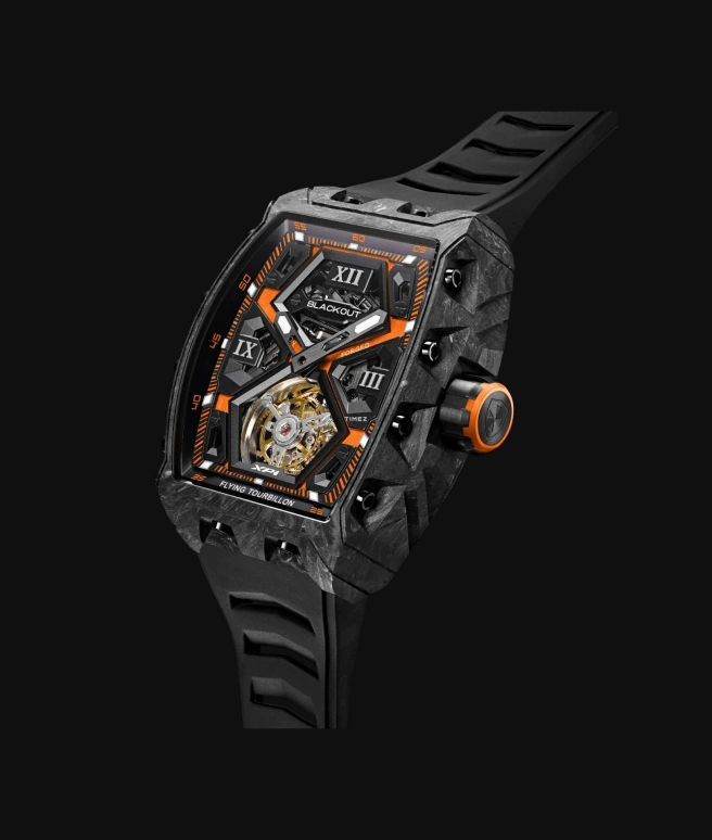 Blackout Concept,XP1 44x52mm,44x52mm,Forged Carbon,Orange,Black,Handwound,Tourbillon,Sapphire,Crystal Glass,Tourbillon Orange Racing
