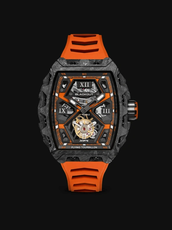 Blackout Concept,XP1 44x52mm,44x52mm,Forged Carbon,Orange,Black,Handwound,Tourbillon,Sapphire,Crystal Glass,Tourbillon Orange Racing