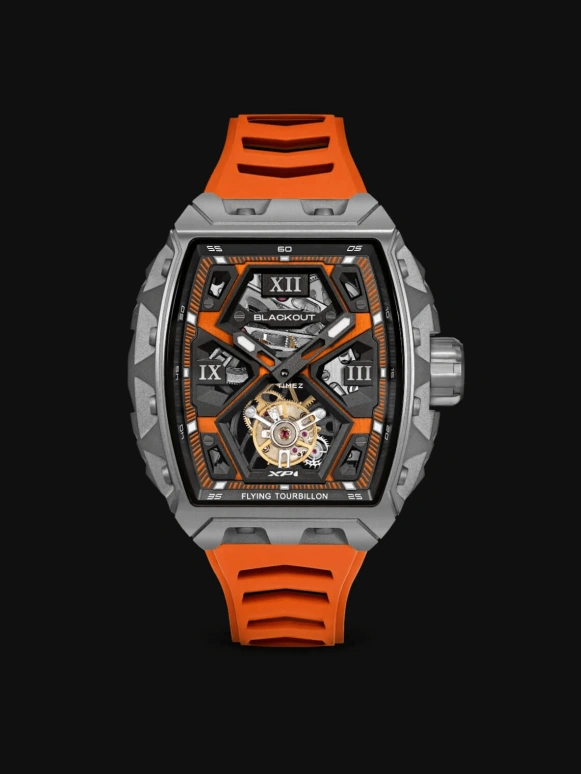 Blackout Concept,XP1 44x52mm,44x52mm,Titanium,Orange,Black,Handwound,Tourbillon,Sapphire,Crystal Glass,Tourbillon Ti Orange