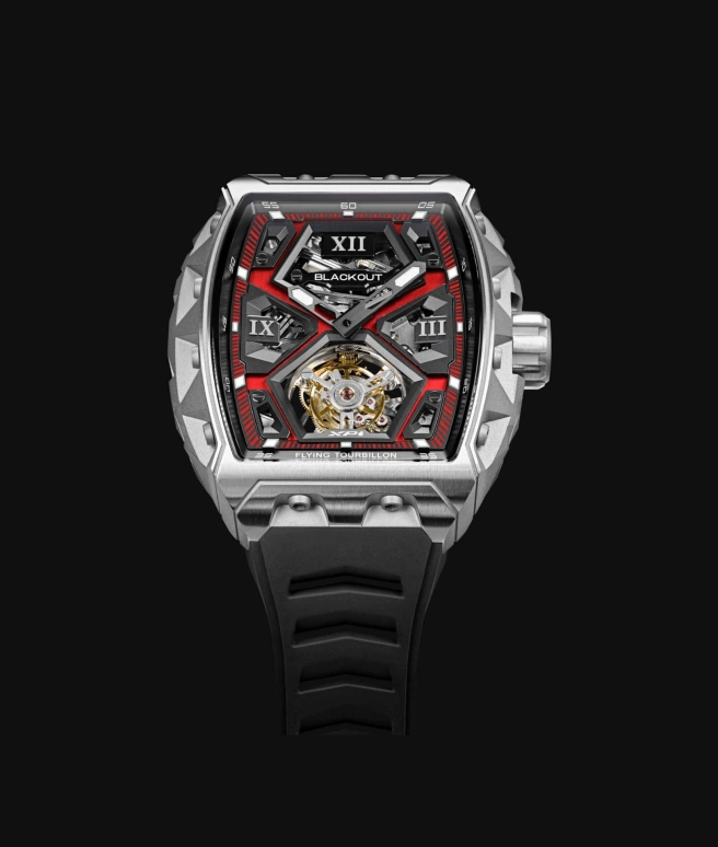 Blackout Concept,XP1 44x52mm,44x52mm,Titanium,Black,Red,Handwound,Tourbillon,Sapphire,Ti Red