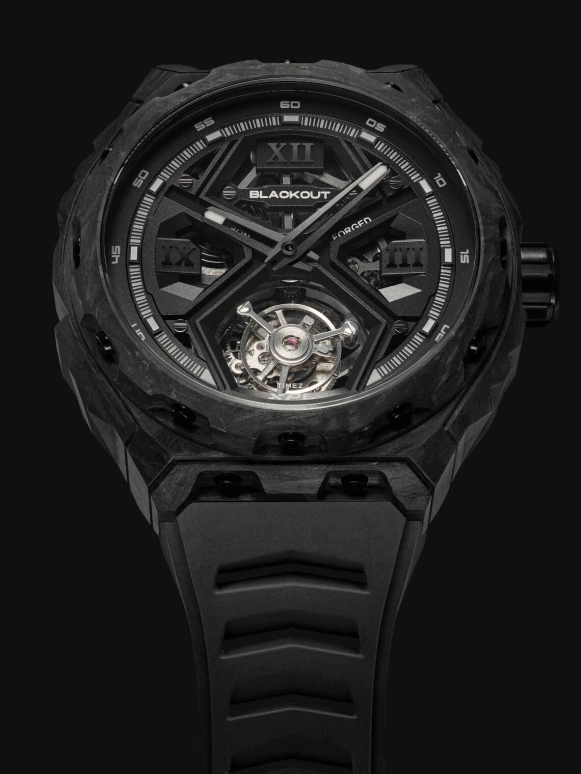Blackout Concept,XPE 42.50mm,42.50mm,Forged Carbon,Black,Automatic,Tourbillon,Sapphire,Crystal Glass,XPE Tourbillon Black