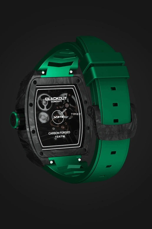 Blackout Concept,XP1 44x52mm,44x52mm,Forged Carbon,Green,Black,Skeleton,Handwound,Tourbillon,Sapphire,Crystal Glass,Tourbillon-Royal Green