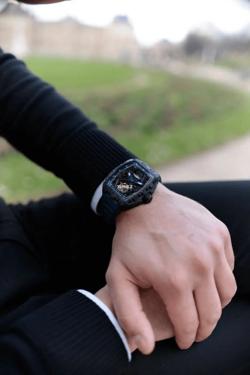 Blackout Concept,XP1 44x52mm,44x52mm,Forged Carbon,Black,Skeleton,Handwound,Tourbillon,Sapphire,Tourbillon LT Blue