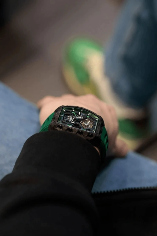 Blackout Concept,XP1 44x52mm,44x52mm,Forged Carbon,Green,Black,Skeleton,Handwound,Tourbillon,Sapphire,Crystal Glass,Tourbillon-Royal Green