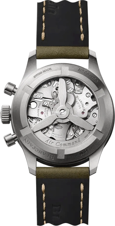 Blancpain,Air Command 36.20mm,36.20mm,Titanium,Green,Automatic,Chronograph,Flyback,AC03 12B53 63B