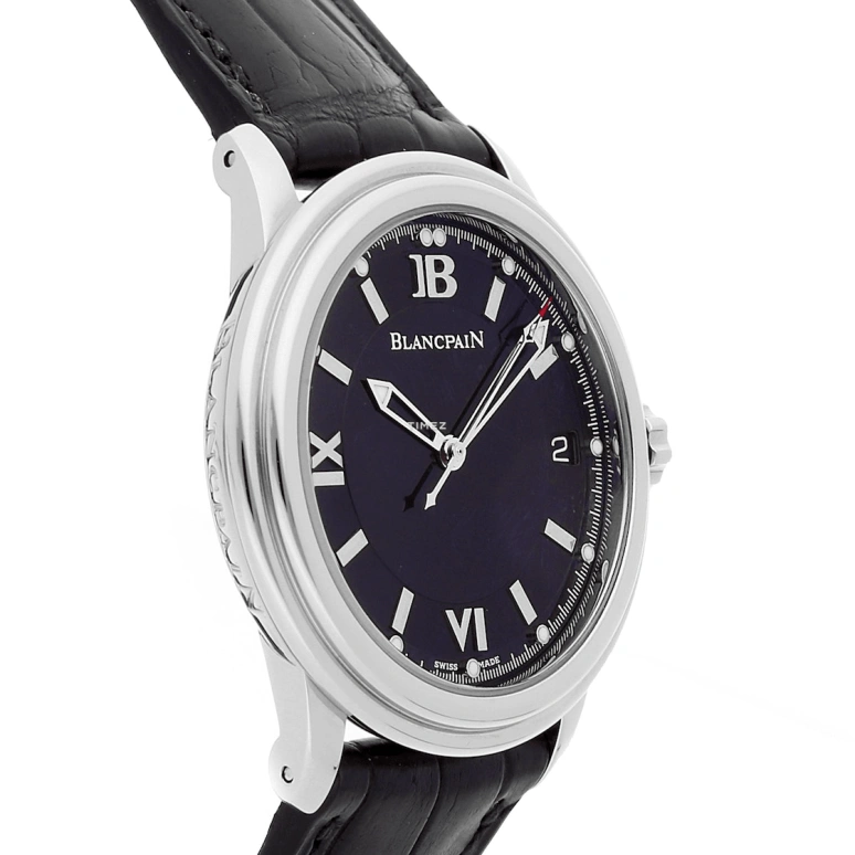 Blancpain,Léman 38mm,38mm,Stainless Steel,Black,Sapphire,Crystal Glass,Closed,2100,2100-1130A-64B
