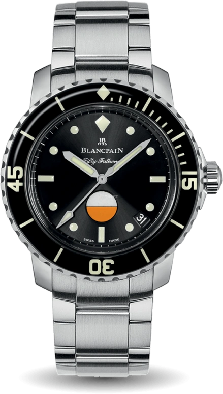 Blancpain,Fifty Fathoms 40.30mm,40.30mm,Stainless Steel,Black,Automatic,Date,100hours,5008,5008-1130-71S