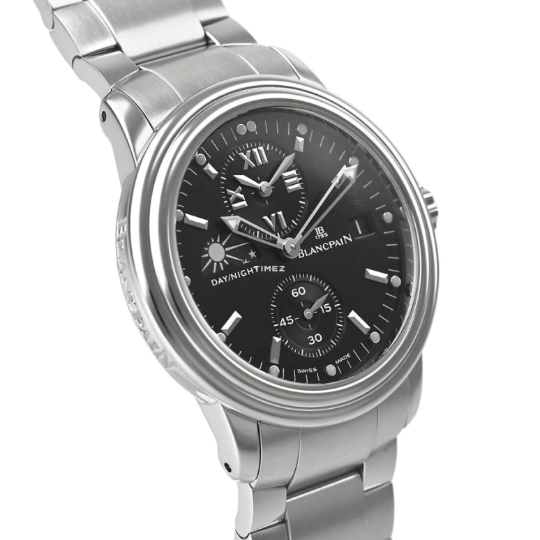 Blancpain,Léman 38mm,38mm,Stainless Steel,Black,Automatic,Day,Dule Time,Day / Night Indication,2160,2160-1130-71