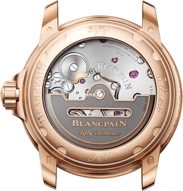 Blancpain,Fifty Fathoms 42.30mm,42.30mm,Red Gold,Blue,Automatic,Day,120hours,5010 36B40 NAOA