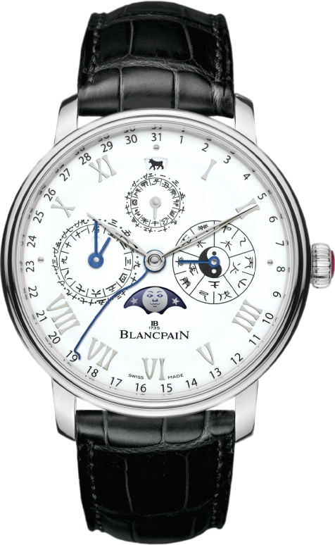 Blancpain,Villeret 45.20mm,45.20mm,Platinum,White,Automatic,168hours,In-house Caliber,0888I,0888I-3431-55B