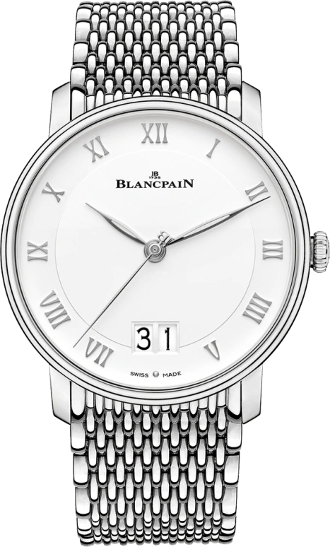 Blancpain,Villeret 40mm,40mm,Stainless Steel,White,Automatic,Big Date,72hours,6669,6669-1127-MMB