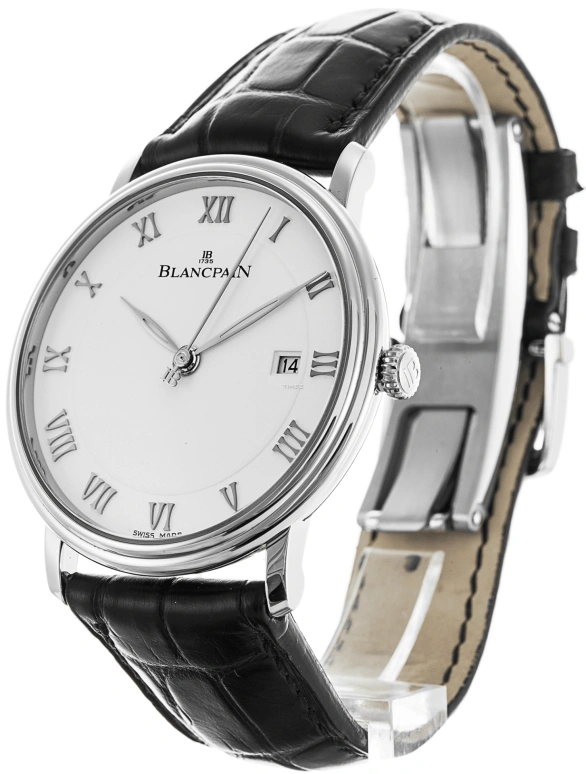 Blancpain,Villeret 40mm,40mm,Stainless Steel,White,Automatic,Day,100hours,6651,6651-1127-55B