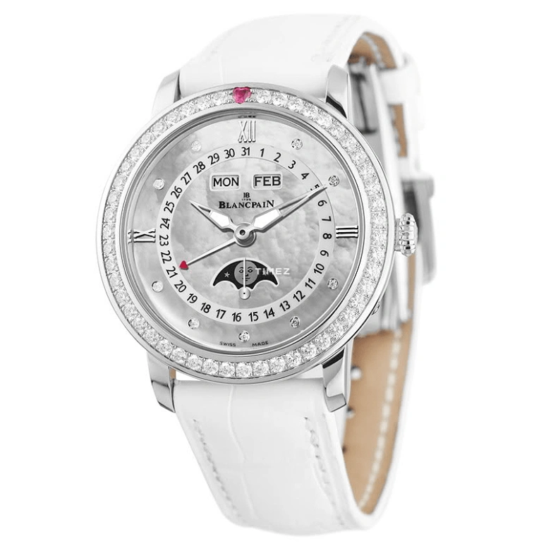 Blancpain,Villeret 35mm,35mm,Stainless Steel,Silver White,Automatic,Moonphase,Month,Date,Day,100hours,In-house Caliber,3663,3663-4654-55B