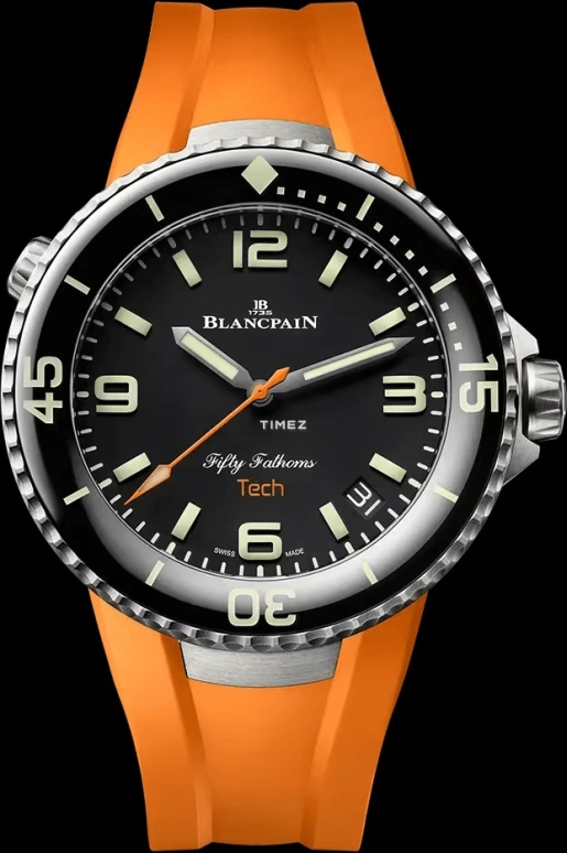 Blancpain,Fifty Fathoms 45mm,45mm,Titanium,Black,Automatic,Day,120hours,5029,5029-12B30-94A