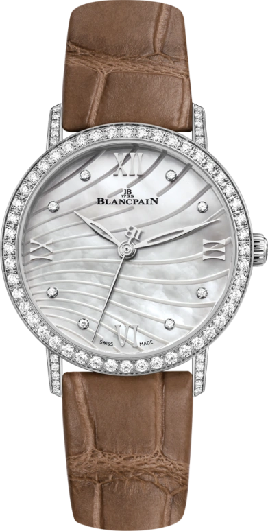 Blancpain,Villeret 29.20mm,29.20mm,Stainless Steel,White,In-house Caliber,Sapphire,Crystal Glass,Setting,Diamonds,6104,6104-4654-55A