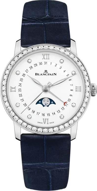 Blancpain,Ladybird 33.20mm,33.20mm,Stainless Steel,White,In-house Caliber,Sapphire,Crystal Glass,6126,6126-4628-55B