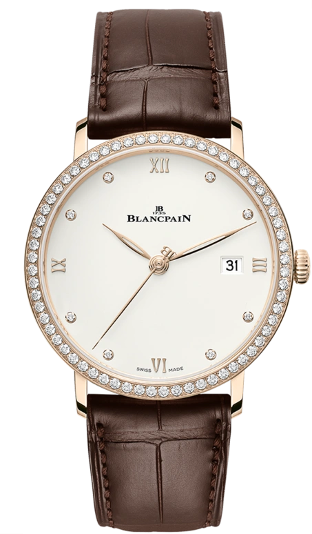 Blancpain,Villeret 38mm,38mm,Red Gold,White,Automatic,100hours,In-house Caliber,6224,6224-2987-55B