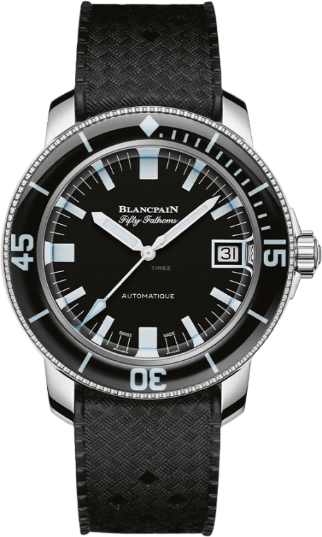 Blancpain,Fifty Fathoms 40.30mm,40.30mm,Stainless Steel,Black,Automatic,Date,100hours,5008C,5008C-1130-B64A