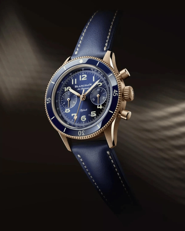 Blancpain,Air Command 36.20mm,36.20mm,Red Gold,Blue,Automatic,Chronograph,Flyback,AC03,AC03-36B40-63B