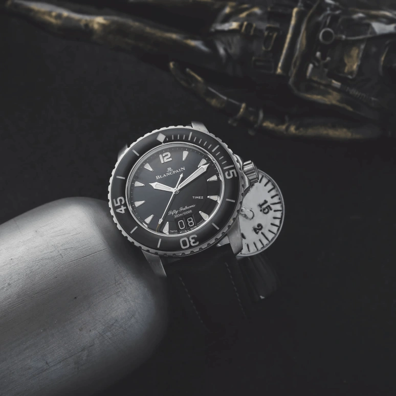 Blancpain,Fifty Fathoms 45mm,45mm,Titanium,Black,Automatic,Big Date,120hours,5050,5050-12B30-B52B