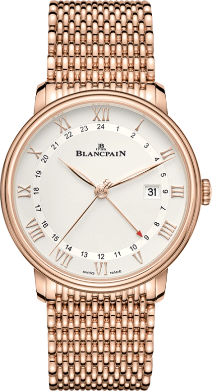 Blancpain,Villeret 40mm,40mm,Red Gold,Silver,Automatic,Date,72hours,6662,6662-3642-MMB