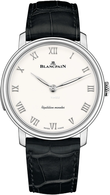 Blancpain,Villeret 40mm,40mm,White Gold,White,Sapphire,Crystal Glass,Open,6632,6632-1542-55B
