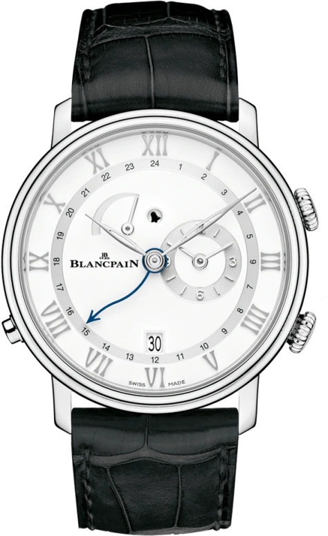 Blancpain,Villeret 40.30mm,40.30mm,Stainless Steel,White,Automatic,Date,Power Reserve Indicator,Alarm,6640,6640-1127-55B