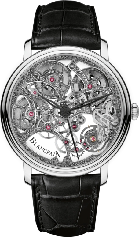 Blancpain,Villeret 38mm,38mm,White Gold,Skeleton,Handwound,192hours,In-house Caliber,6633,6633-1500-55B