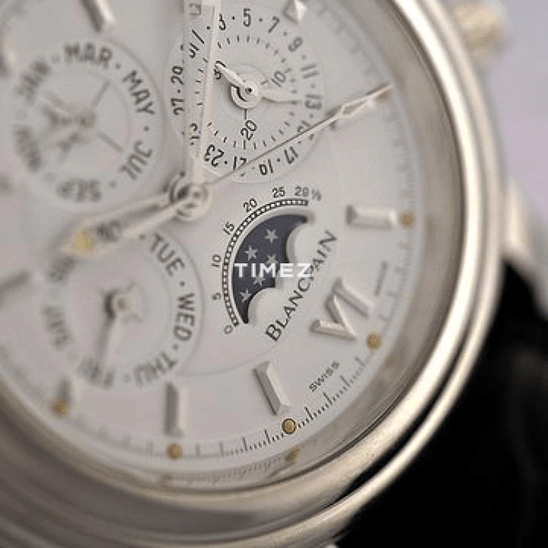 Blancpain,Le Brassus 42mm,42mm,Platinum,Silver White,Automatic,Chronograph,Moonphase,Perpetual Calendar,Month,In-house Caliber,Sapphire,Crystal Glass,1735,1735-3442-55
