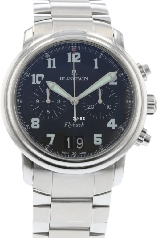 Blancpain,Léman 40mm,40mm,Stainless Steel,Black,Automatic,Chronograph,Day,Flyback,Big Date,70hours,In-house Caliber,2885F,2885F-1130-71