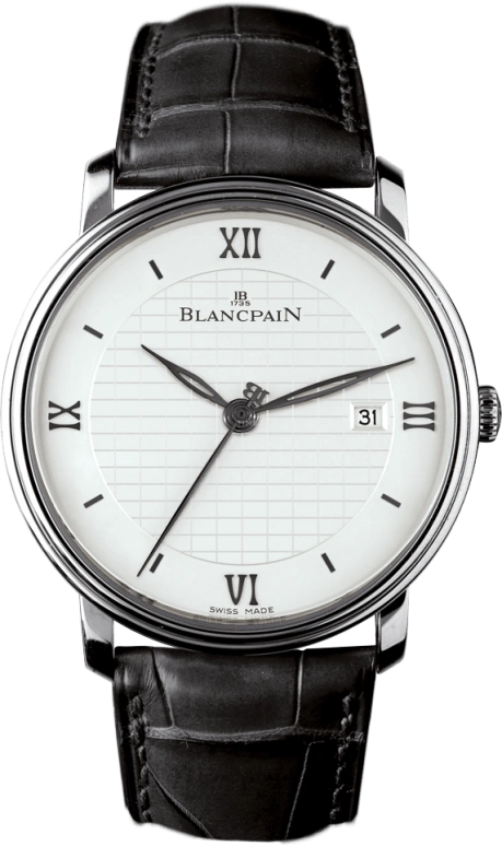 Blancpain,Villeret 40mm,40mm,Stainless Steel,White,Automatic,Date,100hours,6651,6651-1143-55B