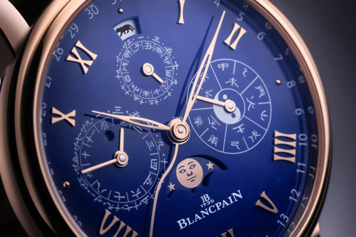 Blancpain,Villeret 45.20mm,45.20mm,Red Gold,Blue,Automatic,Moonphase,Perpetual Calendar,Leap Year,Month,168hours,In-house Caliber,0888,0888-3632B-55B