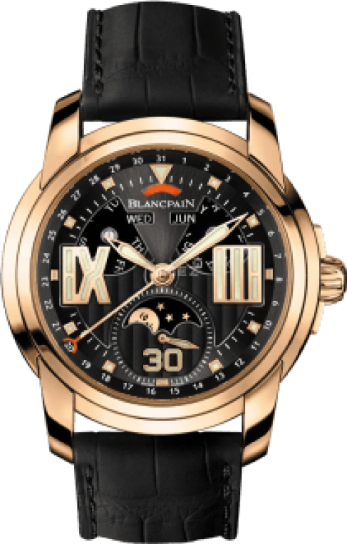 Blancpain,L-Evolution 43.50mm,43.50mm,Red Gold,Black,Automatic,Moonphase,Month,Date,Day,192hours,In-house Caliber,8866,8866-3630-53B