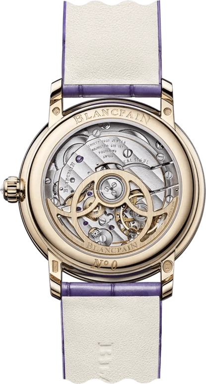 Blancpain,Ladybird 34.90mm,34.90mm,Red Gold,Silver,White,Automatic,Moonphase,100hours,3662E,3662E-2954-55B