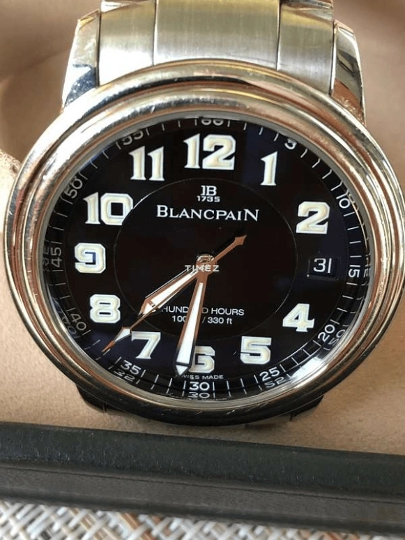 Blancpain,Léman 38mm,38mm,Stainless Steel,Black,Automatic,Day,100hours,2100,2100-1130-M