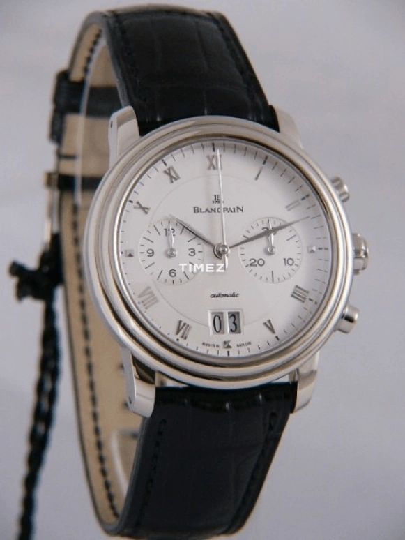 Blancpain,Villeret 38mm,38mm,White Gold,White,Automatic,Chronograph,Day,6885,6885-1542-55