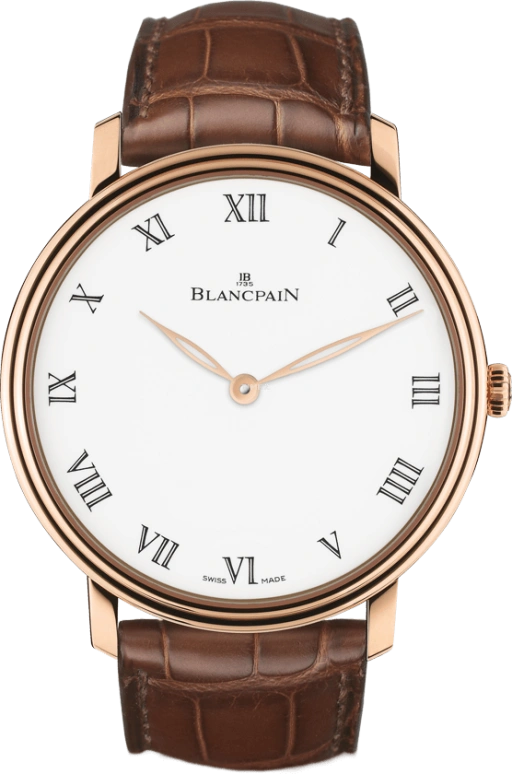 Blancpain,Villeret 45mm,45mm,Red Gold,White,Handwound,40hours,In-house Caliber,6615,6615-3631-55B