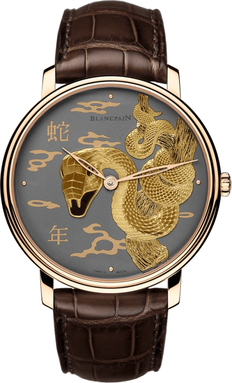 Blancpain,Villeret 45mm,45mm,Red Gold,Grey,Handwound,40hours,In-house Caliber,6615B,6615B-3612-55B